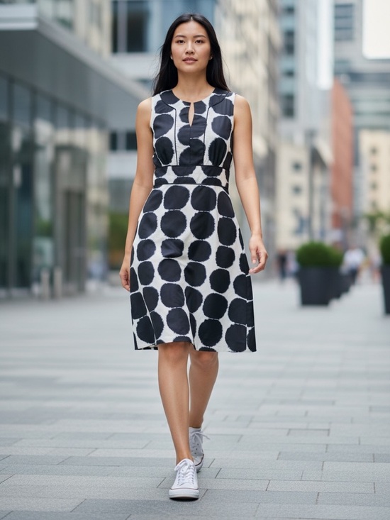 Banana Republic Dresses & Skirts - Sleeveless Banana Repblic/Marimekko Black/White Kivet Polka Dot Dress- Size 0